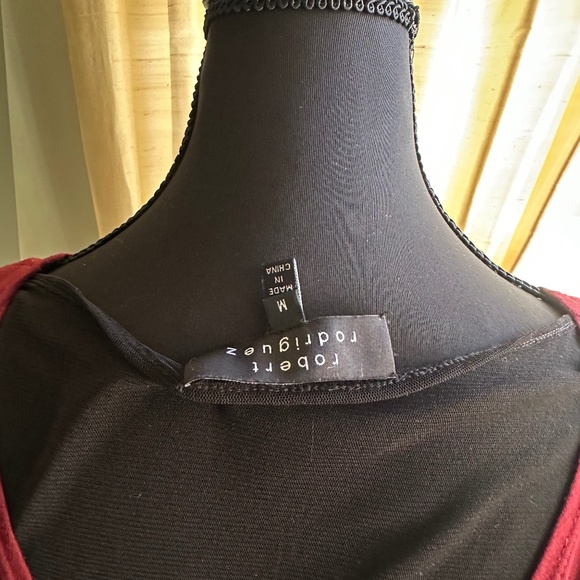 Robert Rodriguez Lightweight Stretch Faux Wrap Sleeveless Dress in Wine - Picture 5 of 5